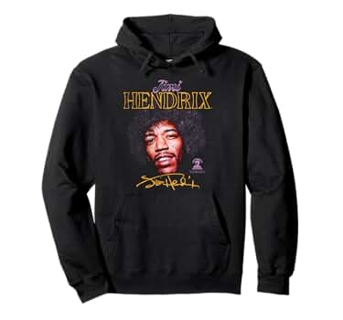 Amazon.com: Jimi Hendrix Portrait with Signature Pullover